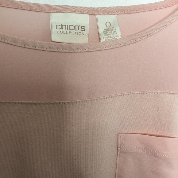CHICO’S Collection Pink Stretch Knit Blouse‎ Top - Picture 3 of 10